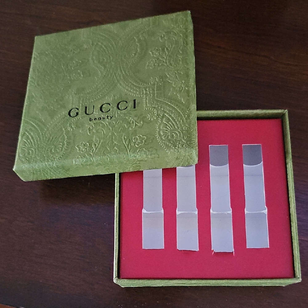 Gucci Beauty Embossed Green Box with Red Lining